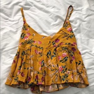 small cropped tank top (floral)